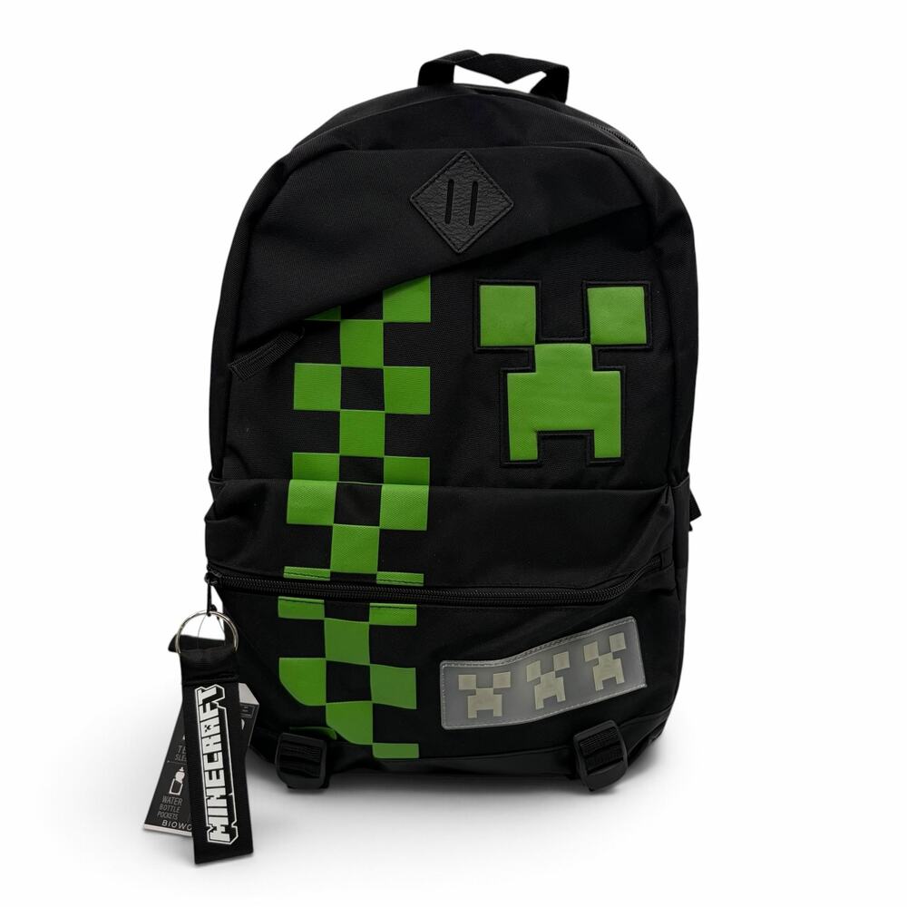 Minecraft Creeper Backpack Hot Topic Black Green Video Game School Bag Laptop